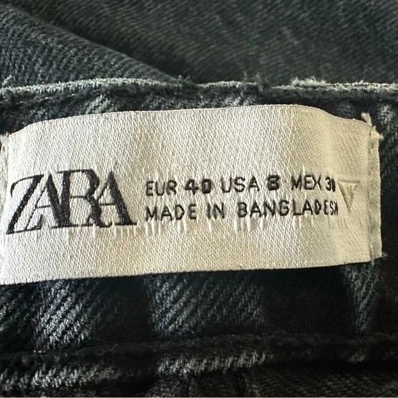 Zara High Waisted Mom Jeans Dark Wash Size 8 - Picture 6 of 6